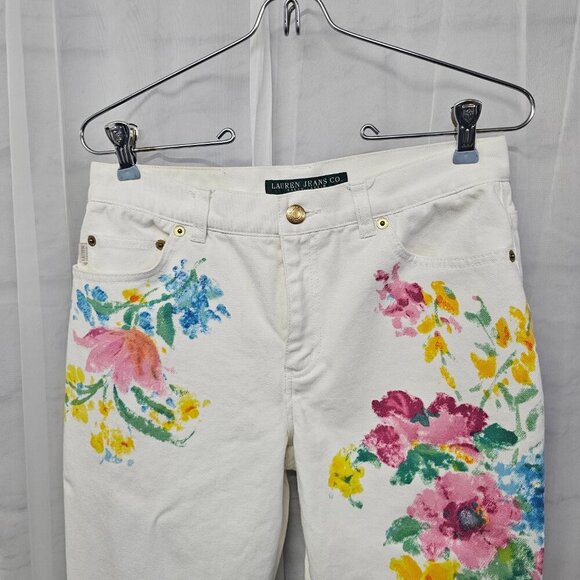 Lauren Ralph Lauren Floral Boot Cut Jeans - White - Picture 2 of 16